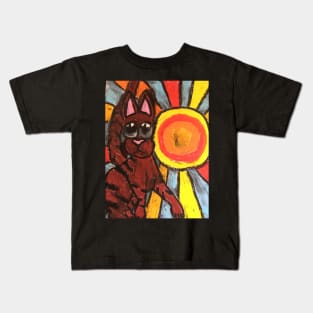 Sunburst cat Kids T-Shirt
